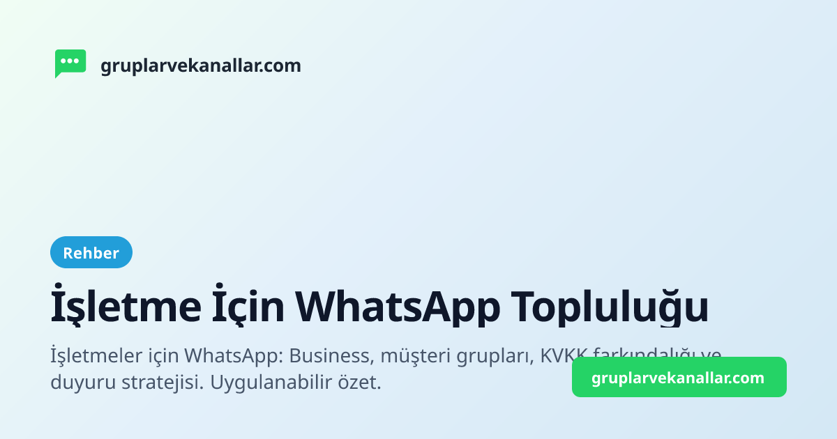 İşletme İçin WhatsApp Topluluğu