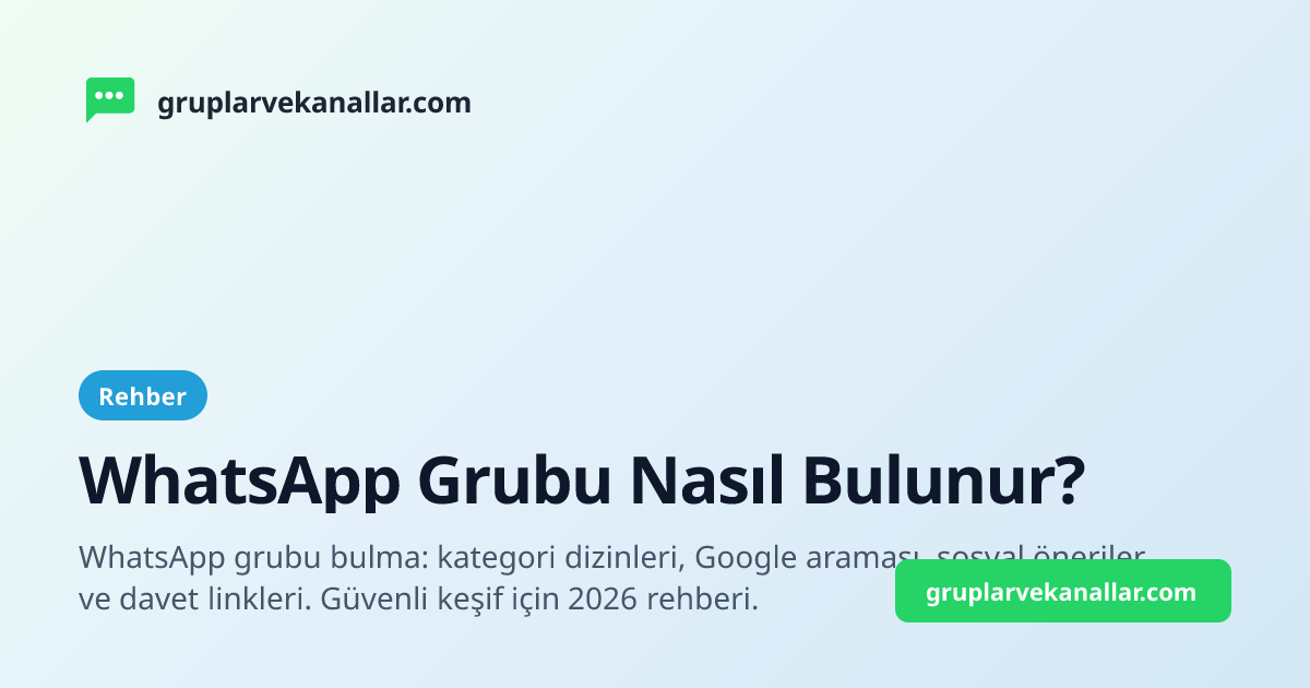 WhatsApp Grubu Nasıl Bulunur?