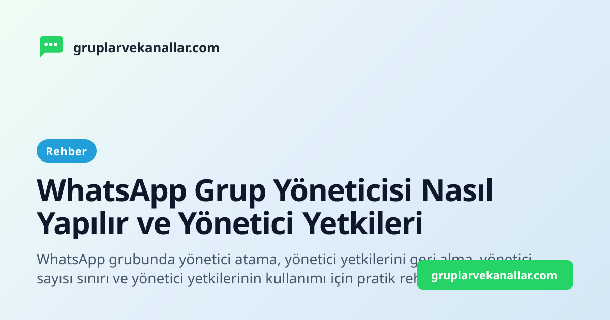 WhatsApp Grup Yöneticisi Nasıl Yapılır ve Yönetici Yetkileri